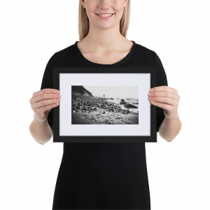 Frau am Strand passpartout
